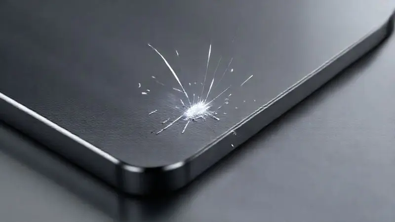 Render 3D em close-up de um chassi metálico de smartphone, destacando o acabamento premium e a resistência do material.