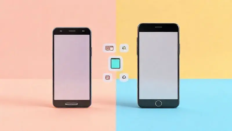 Ilustração comparativa de dois smartphones genéricos, um representando o iPhone SE e outro o iPhone 11, para ajudar na escolha entre os dois modelos.