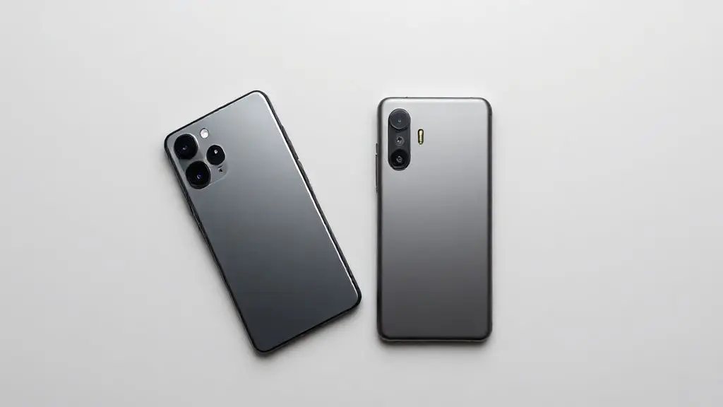 Comparativo detalhado entre dois smartphones modernos, mostrando design e câmeras para ajudar na decisão de compra.