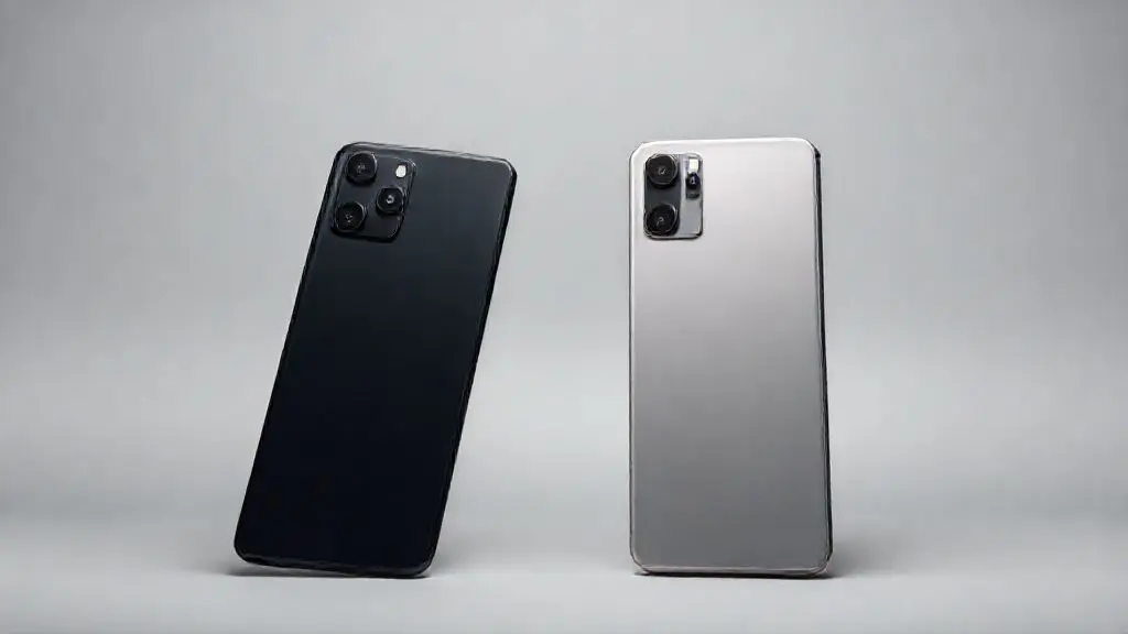 Comparativo profissional entre dois smartphones de última geração para análise de recursos, design e desempenho.
