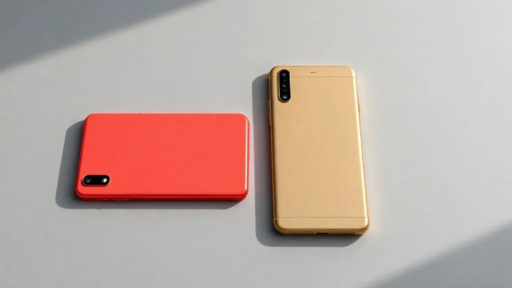 Comparativo visual entre o iPhone XR e o iPhone XS lado a lado, destacando as diferenças de design e materiais em um fundo de estúdio.
