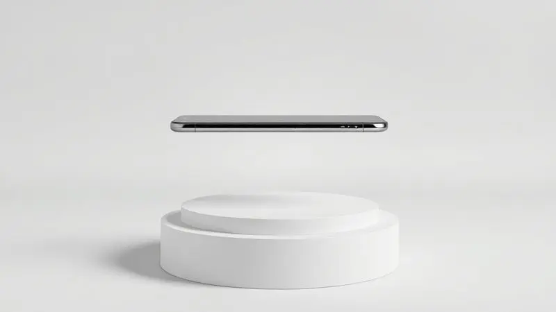 Conceito de design de smartphone sem marca com perfil fino, materiais e texturas detalhadas