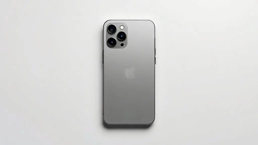 Análise completa se o iPhone 11 Pro Max é bom, mostrando o smartphone sem marca em um fundo de estúdio com foco no sistema de câmera tripla.