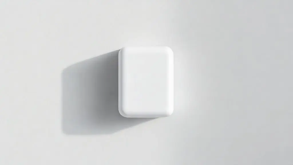 O melhor carregador para iPhone, um modelo USB-C branco, sem marca, em um fundo cinza claro, visto em uma foto de produto profissional.