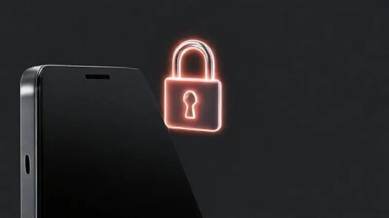 Ilustração de uma película de privacidade para iPhone, mostrando a tela escura quando vista de lado para proteger as informações pessoais.