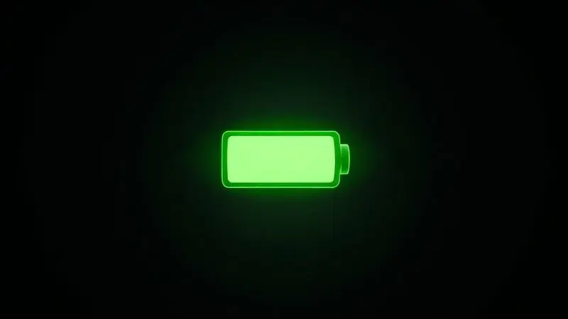 Render 3D de uma bateria de longa duração, simbolizando a autonomia de bateria do novo smartphone.